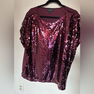 Lane Bryant sequin burgundy shirt
EUC
18